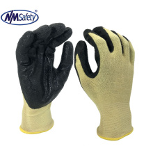 NMSAFETY 13G cut resistant Aramid Fibres coated black micro foam nitrile work gloves